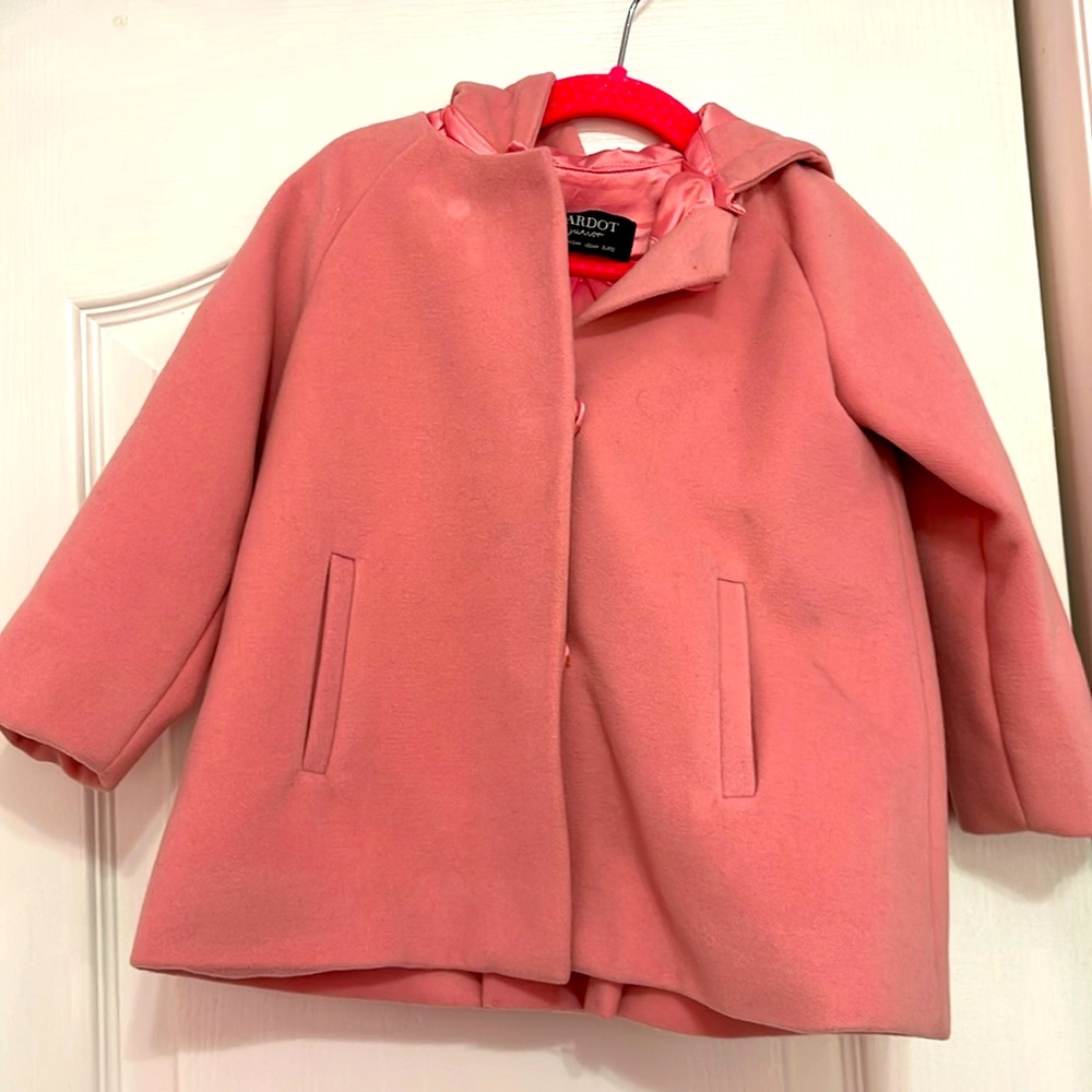 Bardot Peacoat with bunny ears on hood